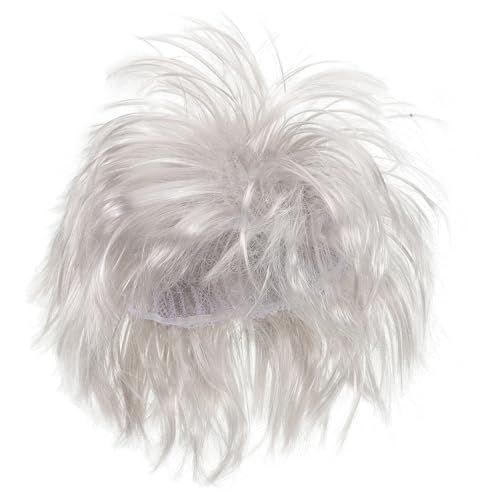 LIFKOME Punk-Perücke Damen perücke Halloween Haare Punk perücke Herren perücke Halloween perücke Große 70er-80er-Jahre-Rocker-Perücke Herrenperücken im 80er-Jahre-Stil chemische Faser Weiß von LIFKOME