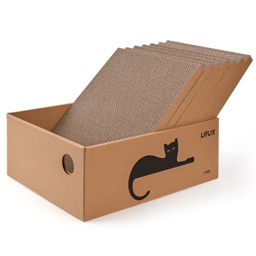 LIFLIX Kratzbrett Katze mit Box, 7Stk. kratzpappe für Katzen mit hochwertiger Karton, Widerstandsfähig Katzenmöbel, 42×32×15cm Groß LIFLIX Kratzbrett Katze mit Box, 7Stk. kratzpappe für Katzen mit hochwertiger Karton, Widerstandsfähig Katzenmöbel, 42×32×15cm Groß von LIFLIX