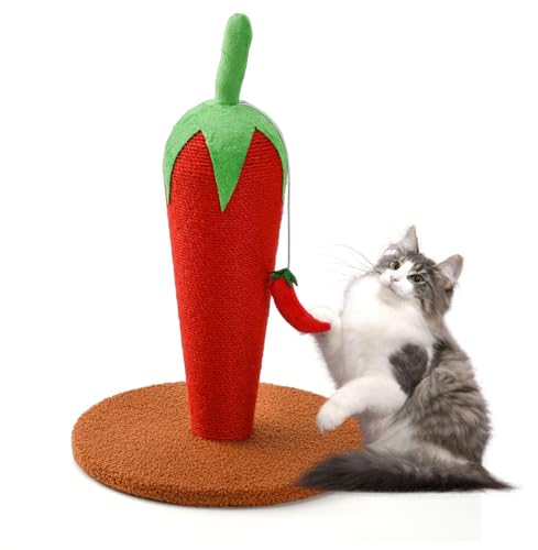 LIFLIX Kratzsäule für Katzen, 43cm Chili Kratzbaum Klein, Natursisal Kratzstamm für Indoor Katzen von LIFLIX