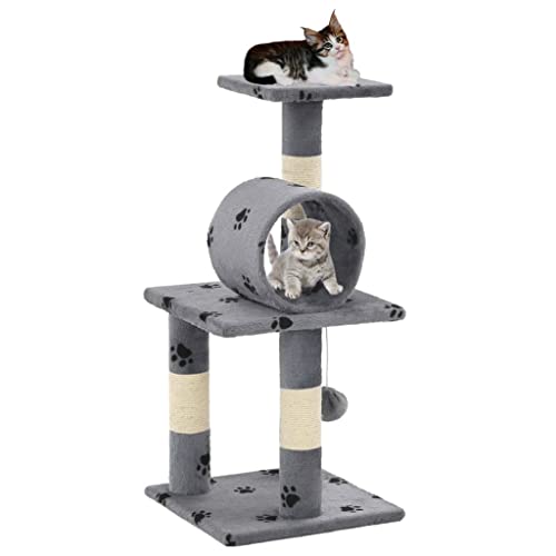 Animals & Pet Supplies – Katzenbaum mit Sisal-Kratzstämmen, 65 cm, graue Pfotenabdrücke von LIFTRR