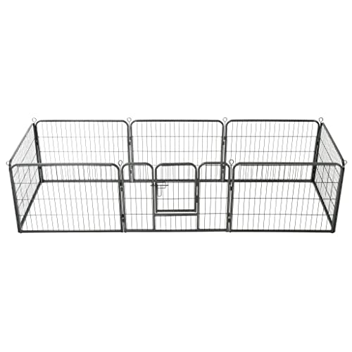 LIFTRR Animals & Pet Supplies – Hunde-Laufgitter, 8 Paneele, Stahl, 80 x 60 cm, Schwarz von LIFTRR