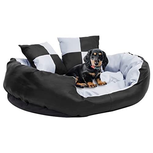 LIFTRR Animals & Pet Supplies Hundekissen, wendbar, waschbar, 85 x 70 x 20 cm, Grau und Schwarz von LIFTRR