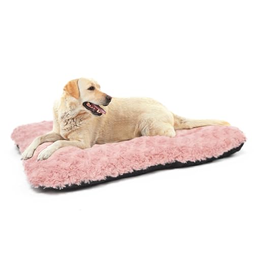 Hundebett, 106,7 cm, Rosa, groß, waschbar, bequem, flauschig, rutschfest, für Hunde bis zu 40,8 kg, 104,1 x 68,6 cm, Rosa Hundebett, 106,7 cm, Rosa, groß, waschbar, bequem, flauschig, rutschfest, für Hunde bis zu 40,8 kg, 104,1 x 68,6 cm, Rosa von LIGENZ