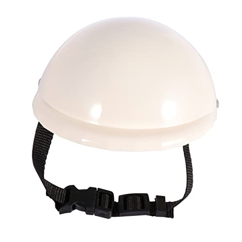 LIGHTAOTAO 1 Stück Haustierhelm für Welpen Sicherheitsmütze für Sonnenschutz und Regenschutz Weiß aus Weichem Material für Kleine Haustierzubehör für Beim Ausgehen von LIGHTAOTAO