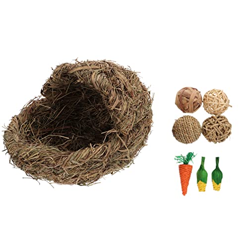 LIGHTAOTAO 1Satz Handgewebtes Grasnest für Hamster Komfortables Haustiergras Nest mit Spielmöglichkeiten Atmungsaktiv und Warm für Winter für Kleine LIGHTAOTAO 1Satz Handgewebtes Grasnest für Hamster Komfortables Haustiergras Nest mit Spielmöglichkeiten Atmungsaktiv und Warm für Winter für Kleine von LIGHTAOTAO