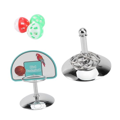 LIGHTAOTAO 2 Sätze Papagei Spielzeugset Papagei für Vogelsittiche Papagei Vogelspielzeug Ausbildung metallringe metallkörbe Haustier Vögel Ring Plastik von LIGHTAOTAO