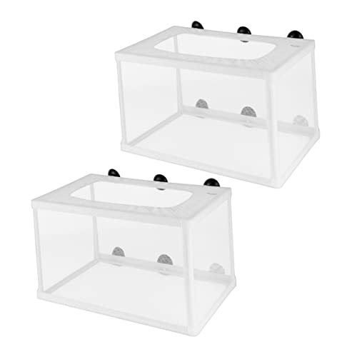 LIGHTAOTAO 2 Stück Großes Fischbrutnetz mit Saugnapf Langlebiger Ablaichkasten für Aquarium Effiziente Fischaufzucht Geeignet für Fischzucht und Schutz von Jungfischen von LIGHTAOTAO