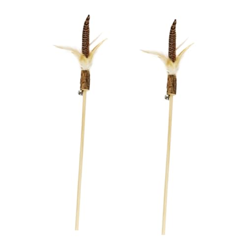 LIGHTAOTAO 2stücke Interaktive Katzenspielzeuge Teaser Sticks Mit Federn Für Katzen Fördert Und Stress Spielzeug Für Kätzchen von LIGHTAOTAO