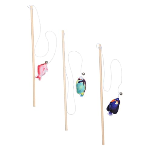 LIGHTAOTAO 3Stücke Teiliges Interaktives Katzen Spielzeugset mit Künstlichen Sticks für Katzen und Kätzchen Fördert Natürliche Instinkte und Bietet Spaß Beim von LIGHTAOTAO