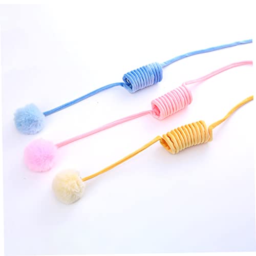 LIGHTAOTAO 3Stücke Teiliges Katzenspielzeug Plüsch Federball mit Elastischem Seil Interaktives für Katzen zur Stressbewältigung und Unterhaltung Geeignet für Kätzchen und Erwachsene Katzen von LIGHTAOTAO