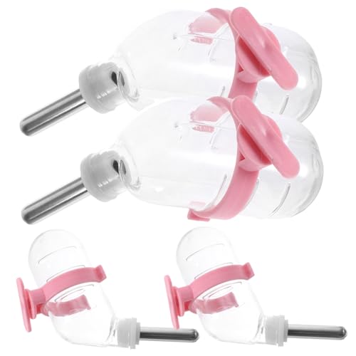 LIGHTAOTAO 4 Stück Hamster Trinkflasche Edelstahl Wasserspender Automatisch Kleintier Wasserflasche für Hamster Meerschweinchen Igel Gerbil Mäuse Einfach zu Befestigen und Sauberhalten von LIGHTAOTAO