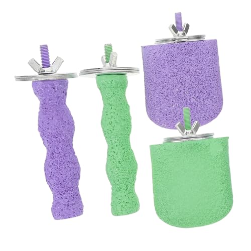 LIGHTAOTAO 4 Stück Teiliges Vogel Krallenpflege mit Ergonomischem Kletterstand Natürlicher Nagelpflege und Sicherem Material Geeignet als Papageien und Wellensittich Käfigsitzstange von LIGHTAOTAO