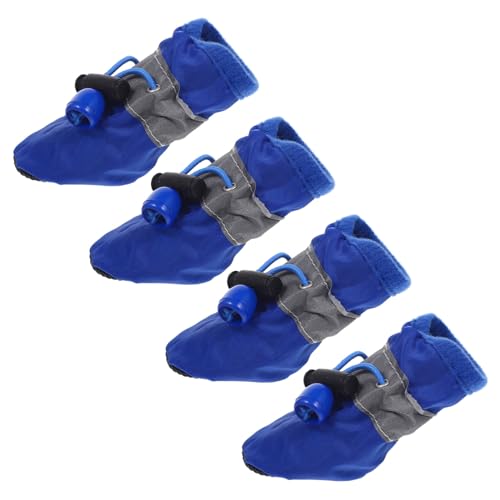 LIGHTAOTAO 4 Stück wasserdichte Hundeschuhe für Kleine bis Mittelgroße Hunde Xs Blau für Jahreszeiten rutschfeste Sohle Optimaler Pfotenschutz Beim und Laufen Draußen von LIGHTAOTAO