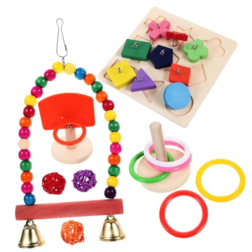LIGHTAOTAO 4Sätze Papagei Set Teiliges Trainingsspielzeug für Schaukel und Kauspielzeug Fördert Geistige Aktivität und Natürliche Kaubedürfnisse LIGHTAOTAO 4Sätze Papagei Set Teiliges Trainingsspielzeug für Schaukel und Kauspielzeug Fördert Geistige Aktivität und Natürliche Kaubedürfnisse von LIGHTAOTAO