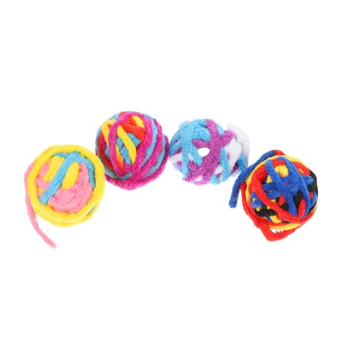 LIGHTAOTAO 4Stücke Katzenball aus Interaktive Katzenspielzeuge für Drinnen für Kätzchen und Katzen zur Bekämpfung von Langeweile und Angst von LIGHTAOTAO