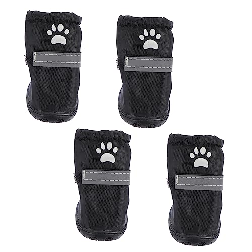 LIGHTAOTAO 4Stücke wasserdichte Hundeschuhe rutschfeste Regenschuhe für Kleine Reflektierend aus Polyester für Pfotenschutz für Haustiere von LIGHTAOTAO