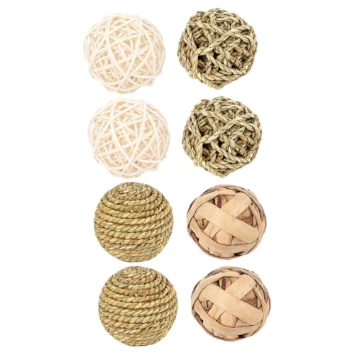 LIGHTAOTAO 8 Stück Teiliges Hamster kauspielzeug aus Natürlichen Materialien Vielseitige Nager spielzeuge für Hamster Kaninchen und Meerschweinchen Fördert Zahnpflege Beweglichkeit und von LIGHTAOTAO