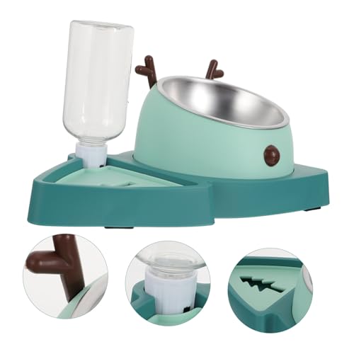 LIGHTAOTAO Detachable Slow Feeder Futternapf für Hunde und Katzen BPA Hundefutternapf mit Wasserschale rutschfest und robust Geeignet für Trocken Nassfutter Grün von LIGHTAOTAO