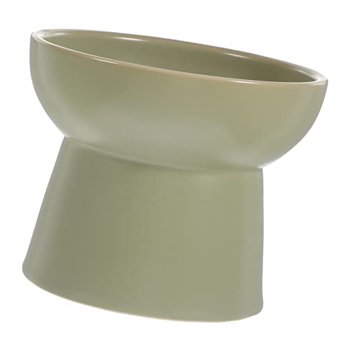 LIGHTAOTAO Erhöhter Katzenfutternapf Keramik rutschfest Ergonomisch Gestaltet Für Bequemes Fressen Für Kätzchen Und Kleine Hunde Edlem Matcha von LIGHTAOTAO