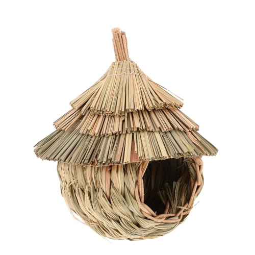 LIGHTAOTAO Handgefertigtes Wetterfestes Gras Vogelnest für Handgewebtes Outdoor Birdhouse zum Aufhängen Natürliche Rustikale Vogelunterkunft für Garten Balkon Park von LIGHTAOTAO