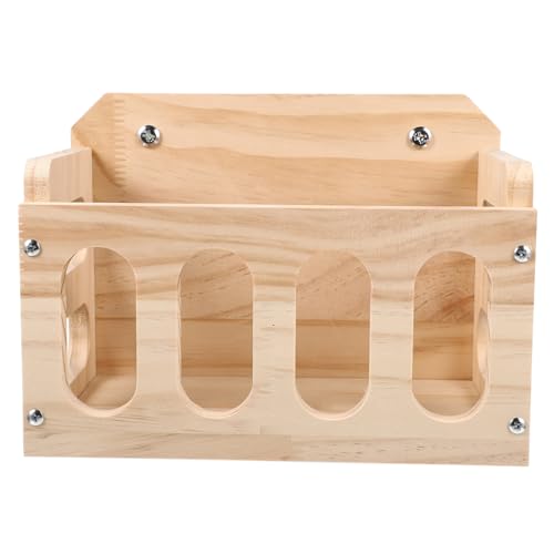 LIGHTAOTAO Holz Futterstation für Kaninchen und Zwergkaninchen Langlebiger Höhlenförmiger Futternapf mit Halterung Einfach zu Befestigen Verhindert Futterverschwendung Geeignet für Heu und von LIGHTAOTAO