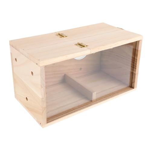 LIGHTAOTAO Holz Vogelhaus für Papageien Transparente Nistbox für Wellensittiche und Unzertrennliche und Robust für Garten und Außenbereich von LIGHTAOTAO