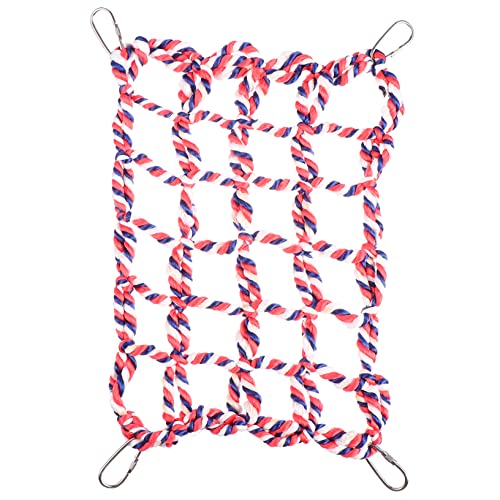 LIGHTAOTAO Pet Hanging Swing Net Buntes Kletterspielzeug Für Vögel Und Nager Kauspielzeug Aus Dickem Seil Fördert Aktivität Und Spiel Für Papageien Hamster Frettchen von LIGHTAOTAO