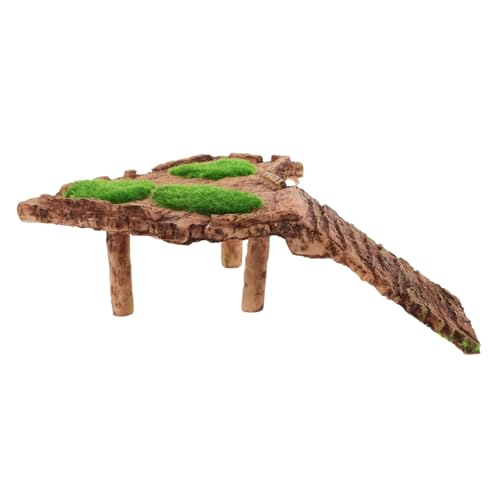 LIGHTAOTAO Resin Schildkrötenplattform mit Kletterrampe und Sonnenbadebereich Langlebige Reptilien Ruheplattform rutschfest Wasserfest für Terrarien und Aquarien Fördert Bewegung und von LIGHTAOTAO