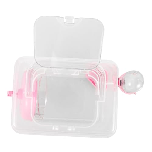 LIGHTAOTAO Transparenter Hamster Käfig Kleintier Tragetasche mit Futter und Wasserschale Geräumiger Kleiner Haustierkäfig für Kaninchen und Meerschweinchen Multifunktional Leicht Tragbar für von LIGHTAOTAO