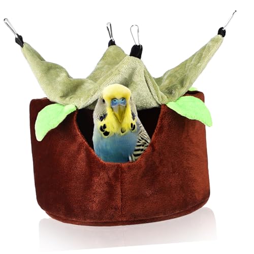 LIGHTAOTAO Vogel Hängematte Für Papageien Und Wellensittiche Winter Bird Nest Für Käfige Doppelstöckiges Design Mit Warmem Schutz Vielseitig Einsetzbar Als Schlafplatz Und Spielbereich von LIGHTAOTAO