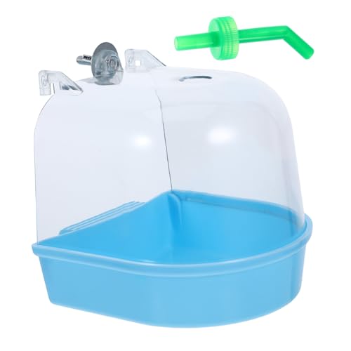 LIGHTAOTAO Vogelbadewanne mit Haken aus Langlebigem Kunststoff Auslaufsicherer Papageien-badebehälter für Käfig Innen Verwendbar als Sand Wasserbad Glatte Oberfläche für Wellensittich von LIGHTAOTAO