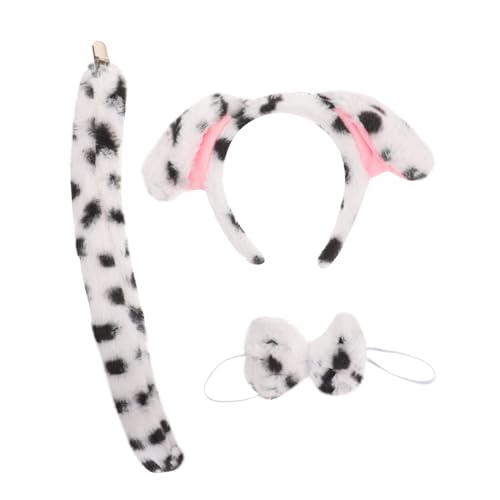 LIGIGWASH Kostümset für Hundeohren Plüsch Haarreif mit Fliege und für Tier Mottopartys Rollenspiele und Fotografie Leicht und Kreative Verkleidung für Kleine Hunde von LIGIGWASH