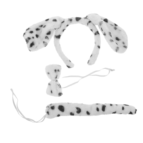 LIGIGWASH Kuscheliges Welpen kostüm mit Plüsch Haarband Fliege und Bequemes Tierkostüm für Fasching Bühnenauftritte und Party Dekoration von LIGIGWASH