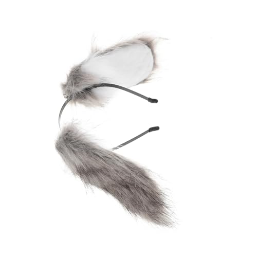 LIGIGWASH Welpen Stirnband Tierische Ohren Stirnband Mit Welpenohren Welpenkostüm Für Halloween-tierohren Hündchenohren Stirnband Süßes Stirnband Ohr Stirnband Dark Grey Plüsch von LIGIGWASH