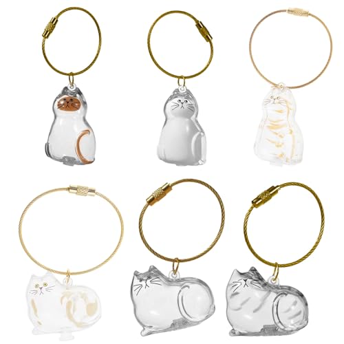 LIGSLN Acryl-Schlüsselanhänger zum Sammeln von Katzen- und Hundehaaren, Aufbewahrungsflasche für Tierhaare mit Seil, niedliches Haustier-Gedenkgeschenk, Katzenfell, Andenken, Schlüsselanhänger von LIGSLN