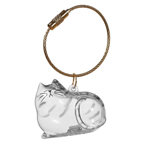 LIGSLN Acryl-Schlüsselanhänger zum Sammeln von Katzen- und Hundehaaren, Aufbewahrungsflasche für Tierhaare mit Seil, niedliches Haustier-Gedenkgeschenk, Katzenfell, Andenken, Schlüsselanhänger von LIGSLN