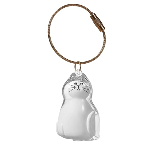 LIGSLN Acryl-Schlüsselanhänger zum Sammeln von Katzen- und Hundehaaren, Aufbewahrungsflasche für Tierhaare mit Seil, niedliches Haustier-Gedenkgeschenk, Katzenfell, Andenken, Schlüsselanhänger von LIGSLN