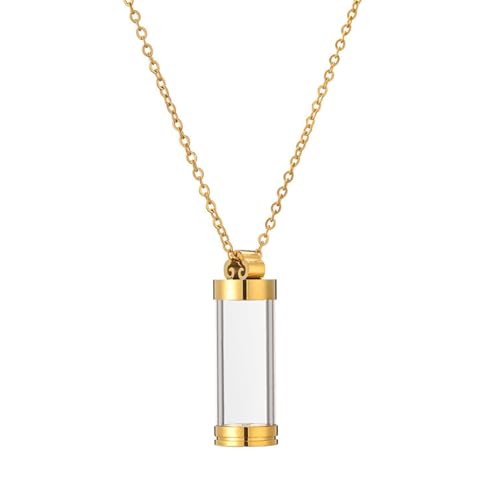 LIGSLN Verstellbare Kette, Asche-Halter, Urnenanhänger, Halskette, Gedenkschmuck für Asche, Andenken, Geschenk, personalisierbar, Gedenkurnen-Halskette von LIGSLN