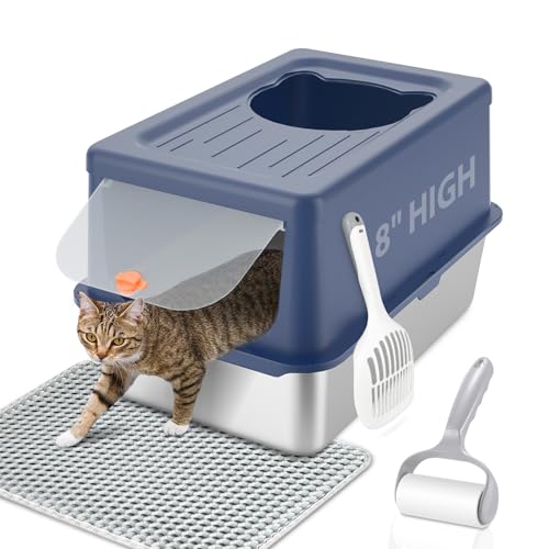 LIHOOOOM Katzentoilette mit Deckel, Edelstahl Katzentoilette XL, 35,6 cm H Metalltoilette, Top Entry Katzentoilette, extra große Katzentoilette, Katzentoilette, Katzentoilette, nicht klebrig, leicht LIHOOOOM Katzentoilette mit Deckel, Edelstahl Katzentoilette XL, 35,6 cm H Metalltoilette, Top Entry Katzentoilette, extra große Katzentoilette, Katzentoilette, Katzentoilette, nicht klebrig, leicht von LIHOOOOM