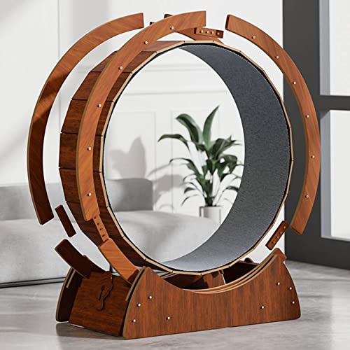 Brown Katze Laufband Räder für Indoor-Katzen, ruhiges Riesenrad für Katzen und Spielzeug für Katzenräder, Katzenkratzbrett 80/90/100/110 cm, einfach zu installieren (Höhe S-Durchmesser 80 cm (31 von LIJBN