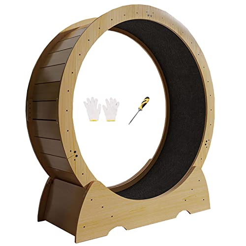 Katzenlaufband für kleine/mittelgroße/große Katzen, geräuscharmes Laufband, Holzfarbe, einfach zu installieren (Größe: Innendurchmesser 90 cm) von LIJBN