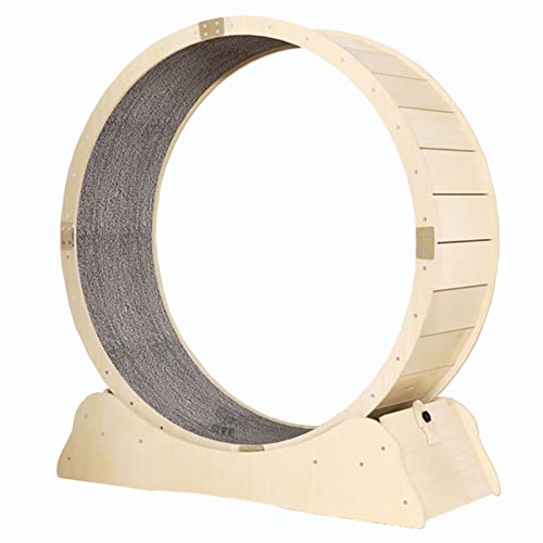 Laufband mit Laufrad für Katzen aus Naturholz, Laufband für Katzen mit geringem Lärm Ferris, CatCat-Möbel, drehbar, mit Bremse (Size : Inner Diameter-105cm(41.3" von LIJBN