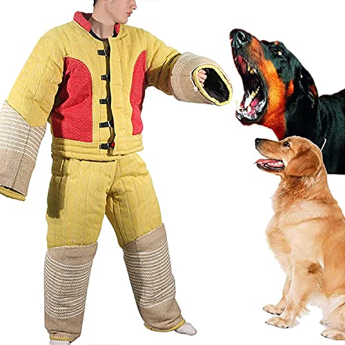 Schutzkleidung für das Training von Hunden, Overalls für streunende Hunde im Freien, Anti-Biss-Unisex-Körperschutz-Bissanzugjacke für mittelgroße und große Hunde, M von LIJBN