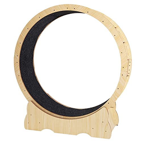 Stabiles Laufband für Katzen ohne Öffnung und Anti-Pinch, Übungsrad für Indoor-Katzen, Holzmaserung Sicherheitsrund zum Abnehmen Katze Laufrad (Größe: S-70cm(27.5in)) von LIJBN