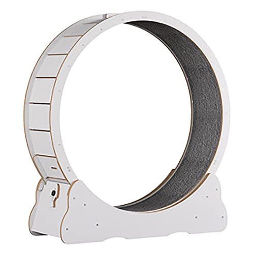 White Cat Running Wheel/Laufband für Katzen, Laufrad für Katzen No Lap mit Sicherheitsverriegelung, Sportspielzeug für Katzen im Innenbereich, einfache Montage (Size : von LIJBN