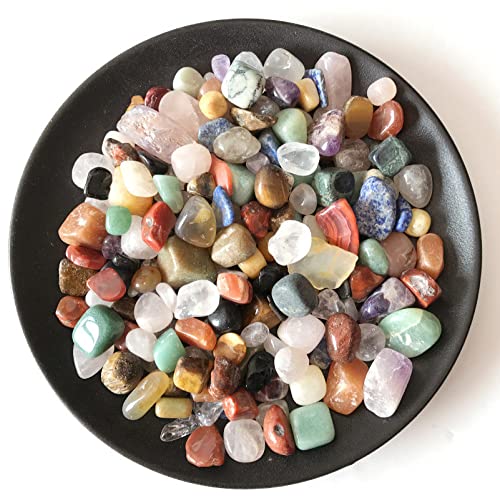 LIJUCAI 100 g, 4 Größen, natürlicher gemischter Quarzkristall, Stein, Kies, Behälter, Dekor, Natursteine ​​und Mineralien, 100 g, 4,6 mm von LIJUCAI