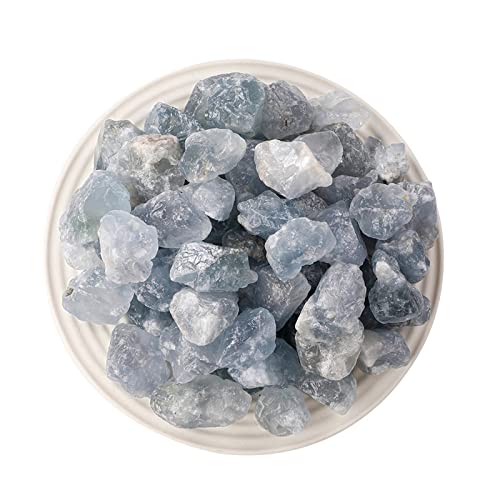 LIJUCAI 100 g Grobe Celestite Natur- und Mineralsteine   ​​Kristalle Blaue Natursteine ​​Ornamente für Zuhause, 1,2 cm 100 g von LIJUCAI
