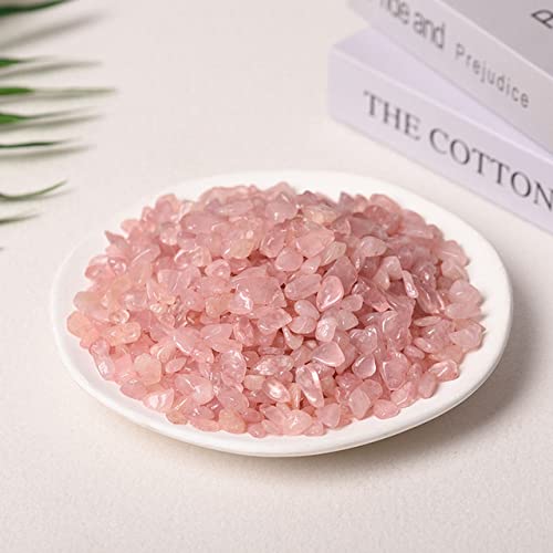 LIJUCAI 100 g Natursteine, klarer Quarz, rosa Kristall, Amethyst, Citrin, Fluorit, Aventurin, Tigerauge, Obsidian, Kies für die Dekoration zu Hause, rosa Kristall, 7,9 mm, 100 g von LIJUCAI