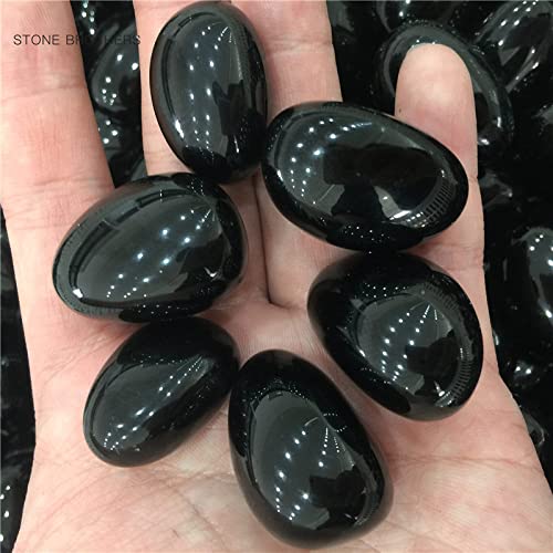 LIJUCAI 100 g natürlicher schwarzer Obsidian-Kristall-Edelstein-Sammlerstück-Rohstein-Mineral-Exemplar-Stein-Dekoration für Aquarium, 20,40 mm 100 g, China von LIJUCAI