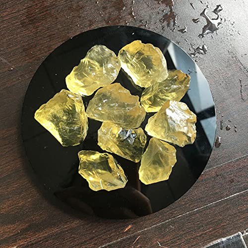 LIJUCAI 100% natürlicher Citrin-Kristall-Rohstein, gelbe Kristallsteine, Mineralien, Heimdekoration, Citrin-Kristalle, 390,400 g (1 Packung) von LIJUCAI